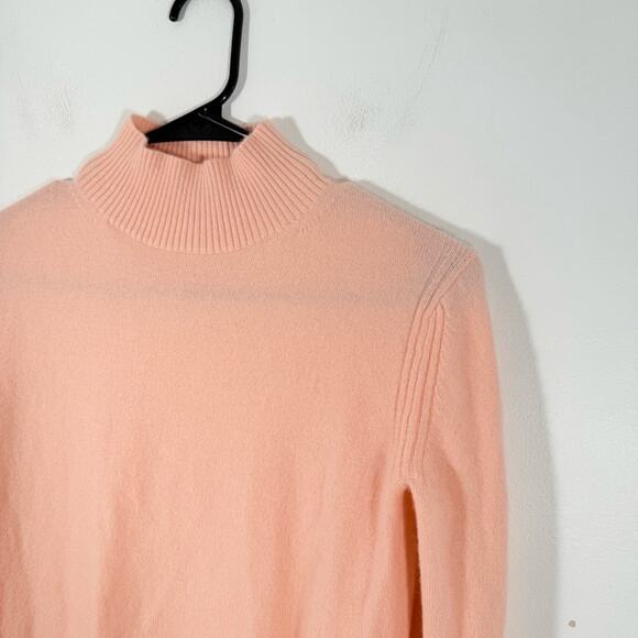 J. Crew 100% Cashmere Peach Pink Mock Neck Sweater Size XXS AD349 - Picture 3 of 10
